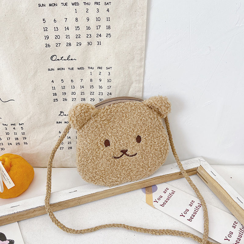 Plush torbica za novčiće za djevojčice, predškolska dob – ultra lagana, vuneni materijal, podstava od poliestera, uzorak životinja