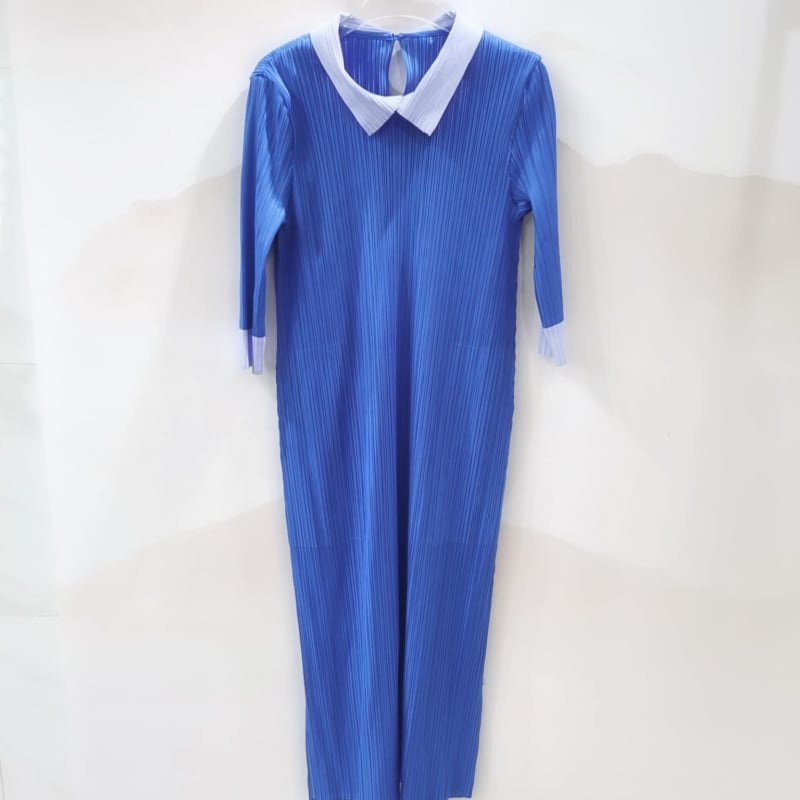 A-vonalú ruha, polo gallér, fél ujj, magas derék, poliészter