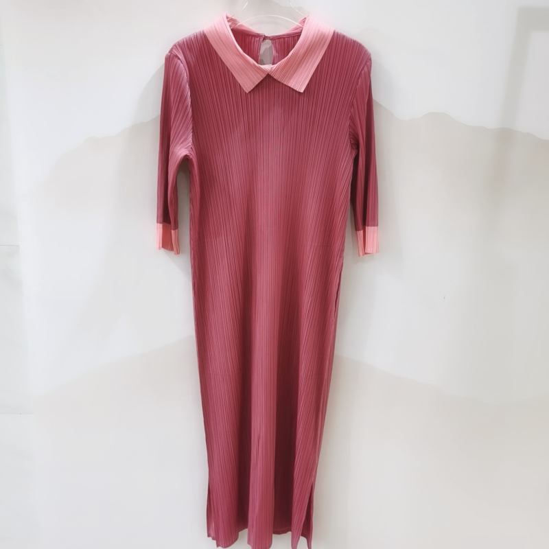 A-vonalú ruha, polo gallér, fél ujj, magas derék, poliészter