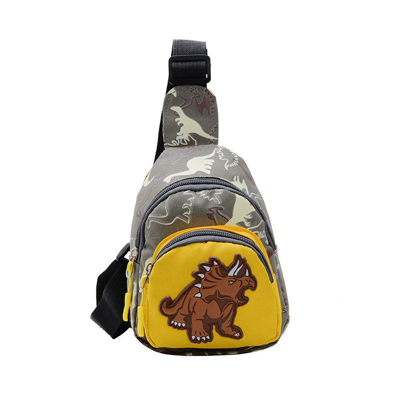 Dječja crossbody torbica s dinosaurusom - Životinjski uzorak, Nylon materijal, Nylon podstava, Jedna naramenica, Pogodno za vrtić