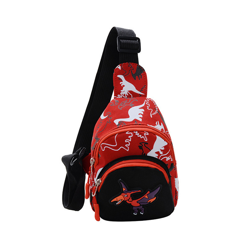 Dječja crossbody torbica s dinosaurusom - Životinjski uzorak, Nylon materijal, Nylon podstava, Jedna naramenica, Pogodno za vrtić