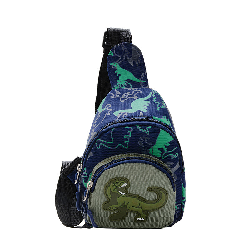 Dječja crossbody torbica s dinosaurusom - Životinjski uzorak, Nylon materijal, Nylon podstava, Jedna naramenica, Pogodno za vrtić