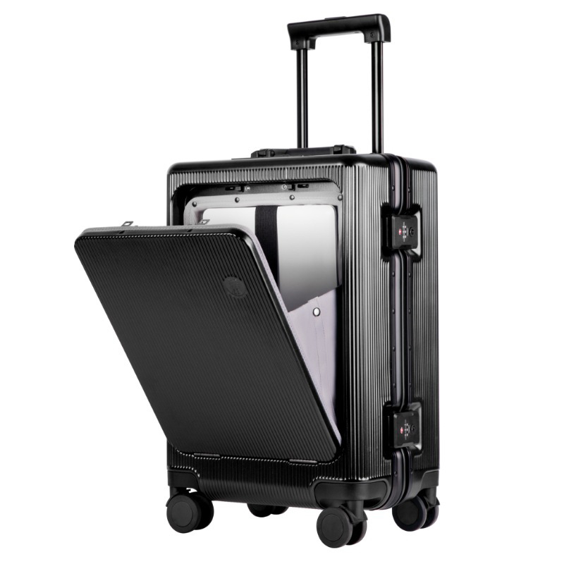 Valiză polikarbonat cu USB, deschidere frontală, încuietoare TSA și roți universale, 5 kg