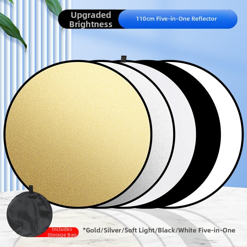 Рефлектор за фотография, пет в едно, кръгъл сгъваем портативен за вътрешна и външна употреба, модел Combination, тегло 0.2 кг