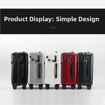 Poslovna torba s prednjim otvaranjem za ručni prtljag, USB priključak, ABS+PC materijal, vodootporna, avionski kotači