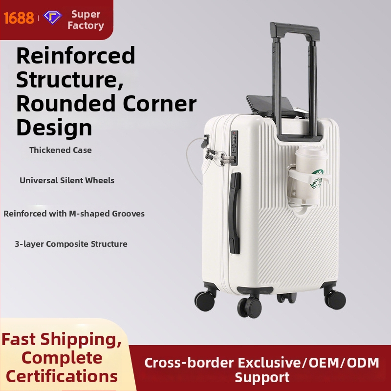 Poslovna torba s prednjim otvaranjem za ručni prtljag, USB priključak, ABS+PC materijal, vodootporna, avionski kotači