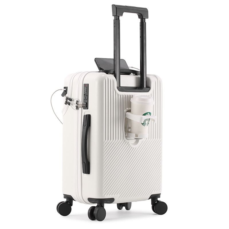 Poslovna torba s prednjim otvaranjem za ručni prtljag, USB priključak, ABS+PC materijal, vodootporna, avionski kotači