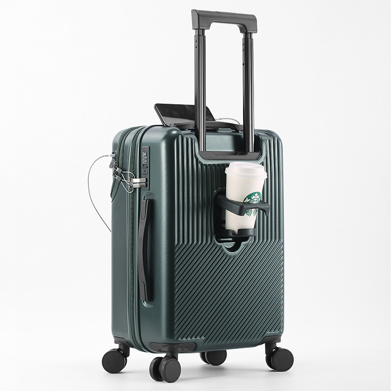 Poslovna torba s prednjim otvaranjem za ručni prtljag, USB priključak, ABS+PC materijal, vodootporna, avionski kotači