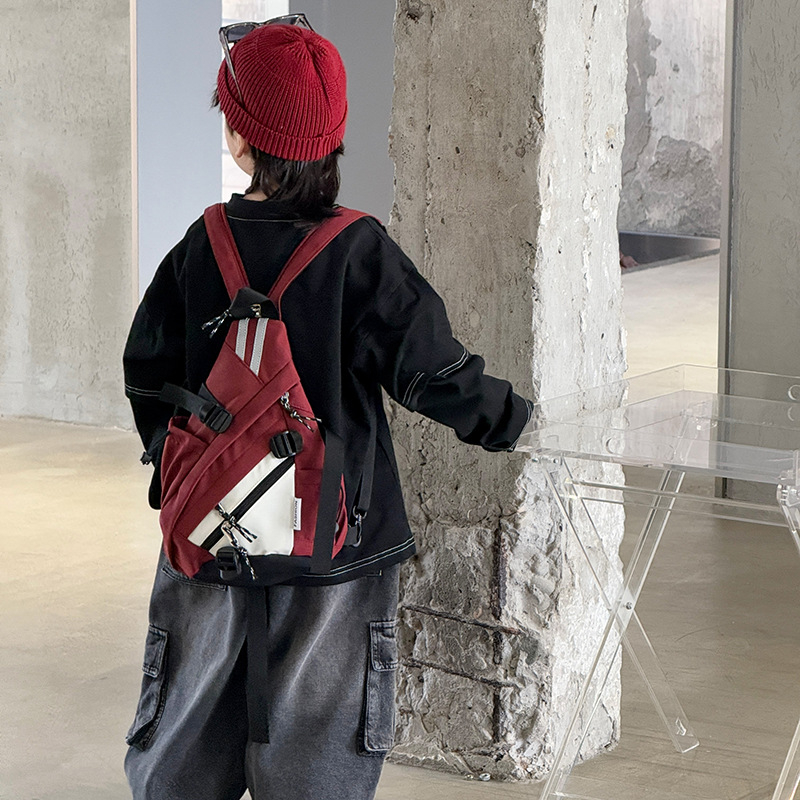 Dječja dvostruka crossbody torba, lagana najlon torbica, podstava od poliestera, uzorak s slovima, prozračna i otporna na habanje, svakodnevna upotreba