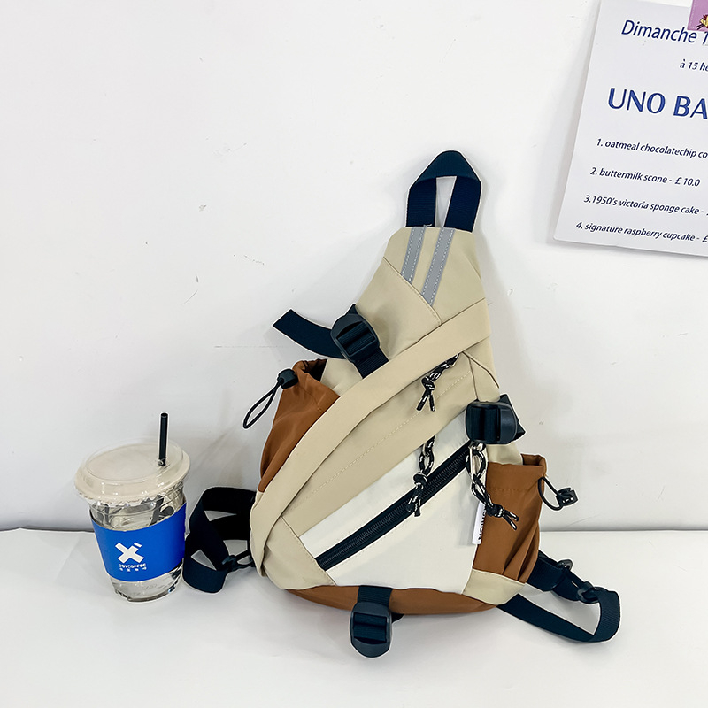 Dječja dvostruka crossbody torba, lagana najlon torbica, podstava od poliestera, uzorak s slovima, prozračna i otporna na habanje, svakodnevna upotreba