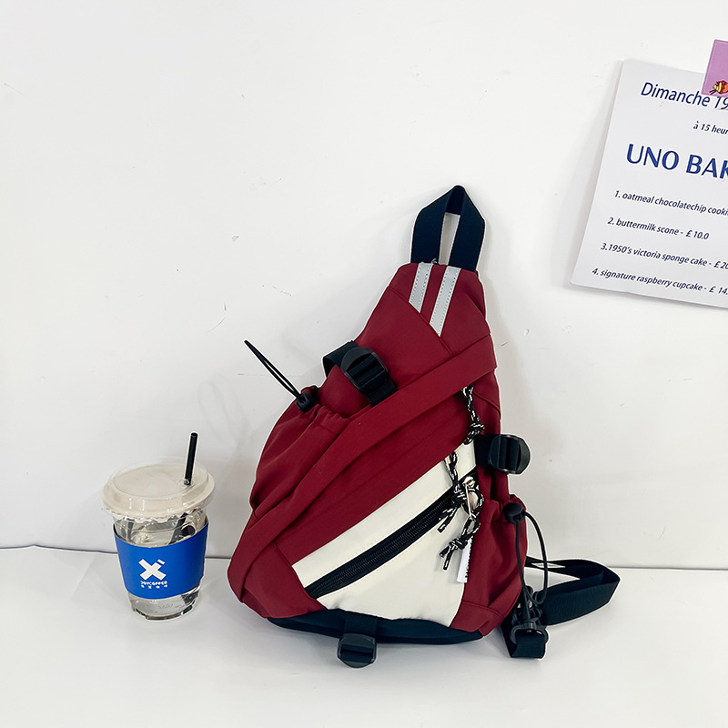 Dječja dvostruka crossbody torba, lagana najlon torbica, podstava od poliestera, uzorak s slovima, prozračna i otporna na habanje, svakodnevna upotreba