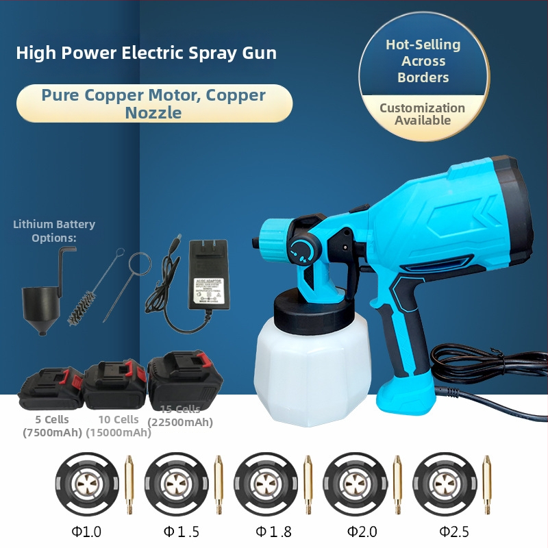 Elektrický striekací pištoľ na latexovú farbu, ručný, 220V, s lítiovou batériou