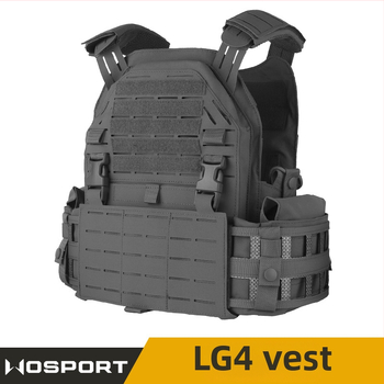 WOSPORT LG4 Тактическа външна защитна жилетка от нейлон с лазерно изрязване MOLLE и удебелени раменни подплънки
