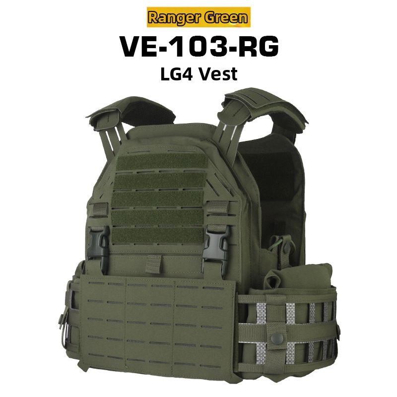 WOSPORT LG4 Тактическа външна защитна жилетка от нейлон с лазерно изрязване MOLLE и удебелени раменни подплънки