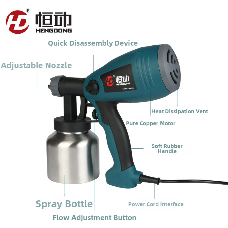 Automatický pištoľ na farby HD-3020, 1,8 mm tryska, 500 W, hmotnosť 1,5 kg, sací spôsob dodávky farby