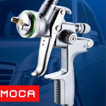 Pneumatický farbiaci pištol, dvojúčelový, s vysokou atomizáciou, pre automobilové farby a základný náter