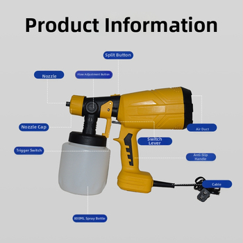 AC elektrický striekací pištoľ na maľovanie – vysoký výkon, úspora sily, 450W, 200V, tryska 1,5 mm, kapacita nádoby 1000 ml, vhodné na maľovanie a dezinfekciu