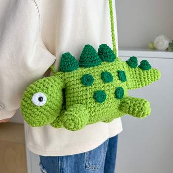 Dječja crossbody torba s dinosaurom, unisex, za predškolce, tkanina, prozračna, podstava poliester, jednobojna – Jesen 2025