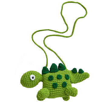 Dječja crossbody torba s dinosaurom, unisex, za predškolce, tkanina, prozračna, podstava poliester, jednobojna – Jesen 2025