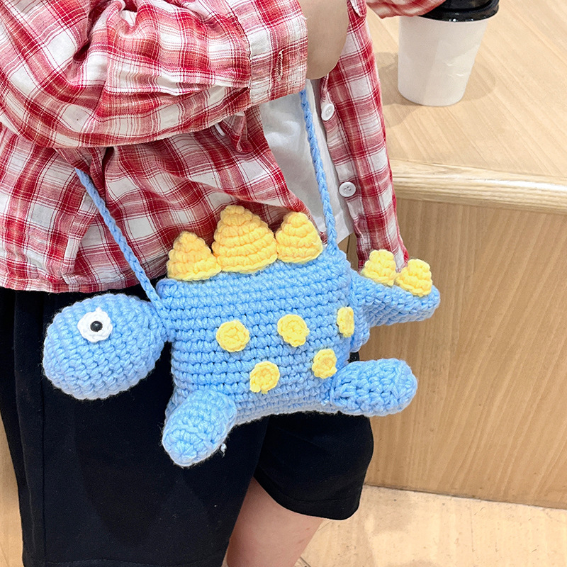 Dječja crossbody torba s dinosaurom, unisex, za predškolce, tkanina, prozračna, podstava poliester, jednobojna – Jesen 2025