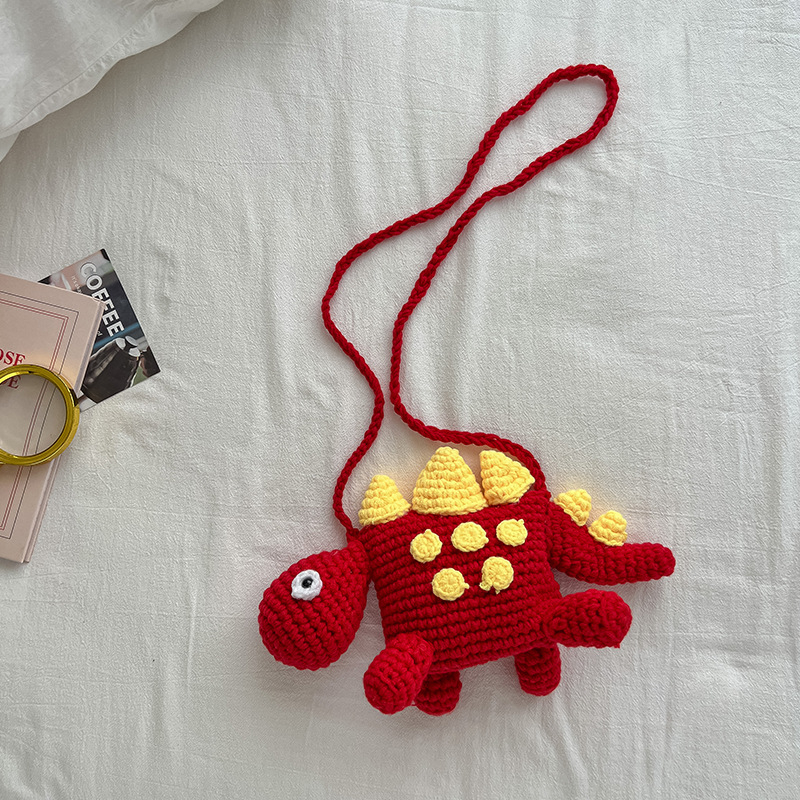 Dječja crossbody torba s dinosaurom, unisex, za predškolce, tkanina, prozračna, podstava poliester, jednobojna – Jesen 2025