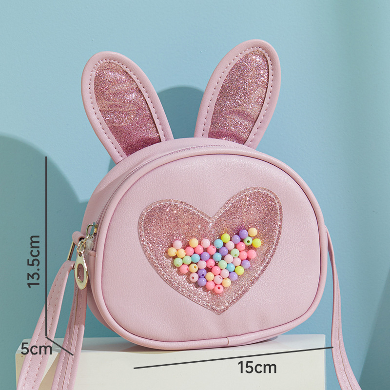 Juaner crossbody torba za djecu s ušima zeca — PU koža, vodootporna, podstava od poliesteru