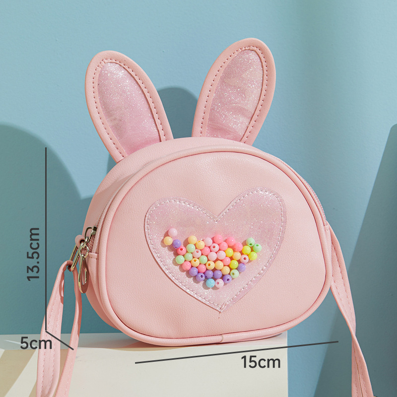 Juaner crossbody torba za djecu s ušima zeca — PU koža, vodootporna, podstava od poliesteru