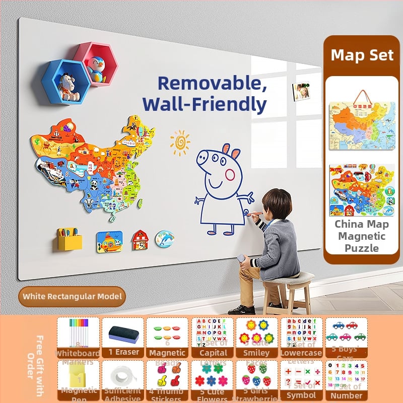 Detská jednostranná tabuľa na stenu – PET rám, PET panel, Little ruishi, Špecifikácia 1