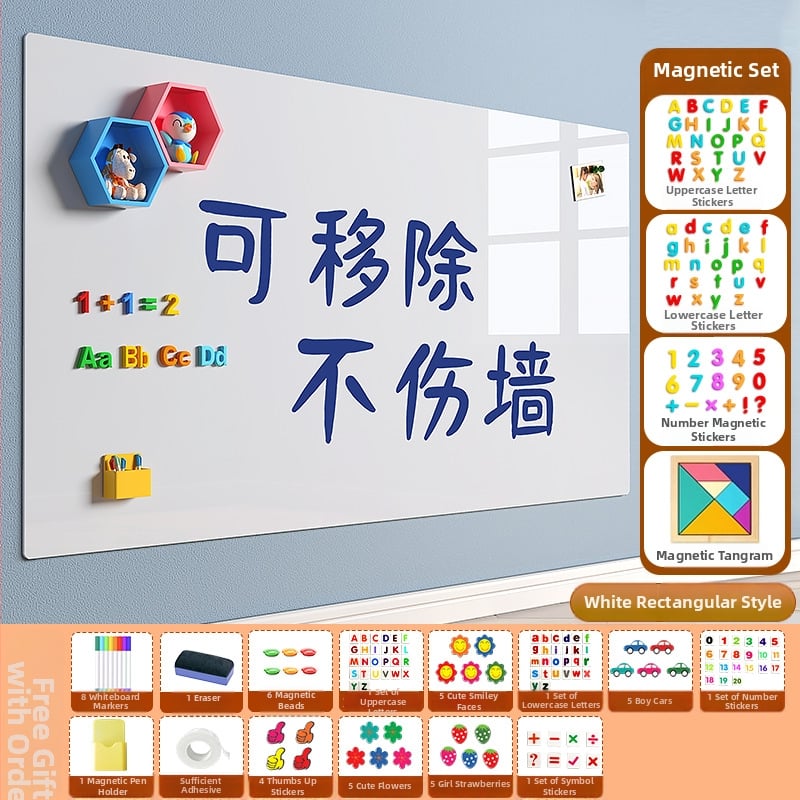 Detská jednostranná tabuľa na stenu – PET rám, PET panel, Little ruishi, Špecifikácia 1