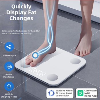 Váha na telesnú kompozíciu s Bluetooth, dobíjateľná, 4 vysoko presné senzory, meria telesný tuk a telesnú vodu, rozsah váhy 0,2–180 kg