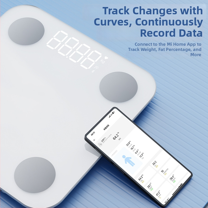 Váha na telesnú kompozíciu s Bluetooth, dobíjateľná, 4 vysoko presné senzory, meria telesný tuk a telesnú vodu, rozsah váhy 0,2–180 kg