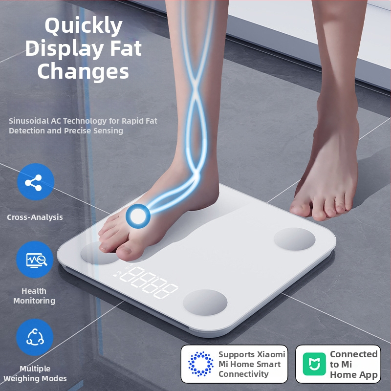 Váha na telesnú kompozíciu s Bluetooth, dobíjateľná, 4 vysoko presné senzory, meria telesný tuk a telesnú vodu, rozsah váhy 0,2–180 kg