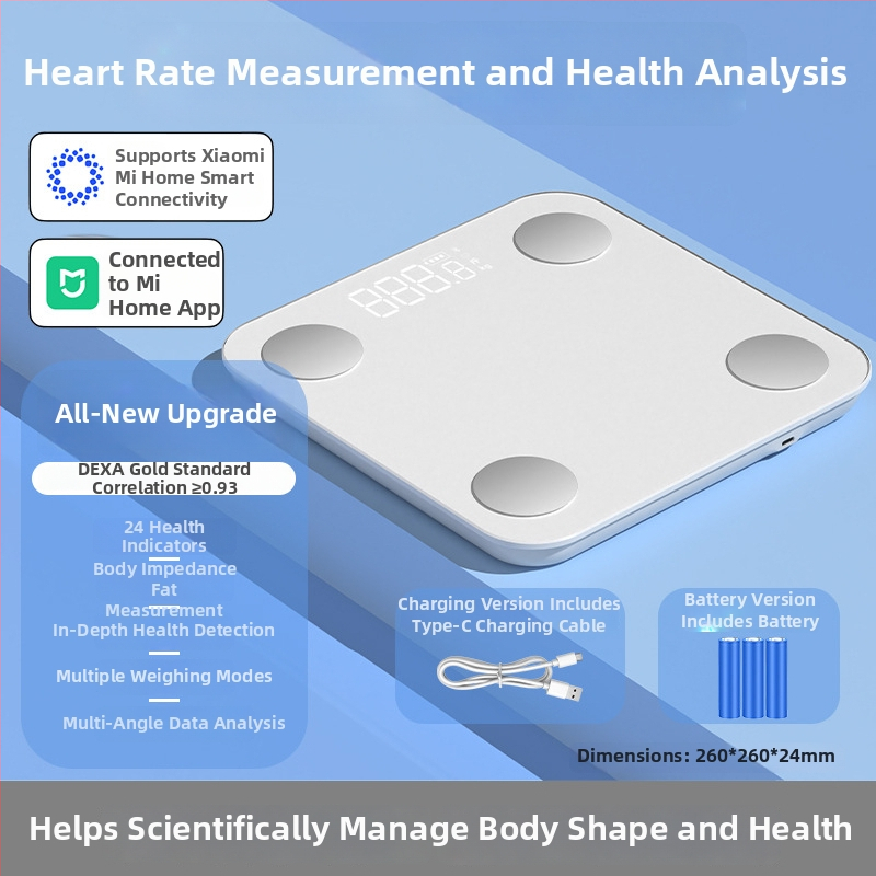 Váha na telesnú kompozíciu s Bluetooth, dobíjateľná, 4 vysoko presné senzory, meria telesný tuk a telesnú vodu, rozsah váhy 0,2–180 kg