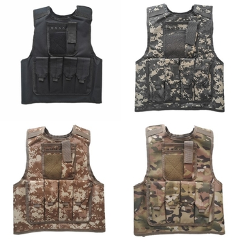Dječja vanjska taktička veste za CS trening, maskirni uzorak, 600D tkanina, otporna na habanje, unisex, pogodna za trčanje, vožnju bicikla, borilačke vještine, planinarenje