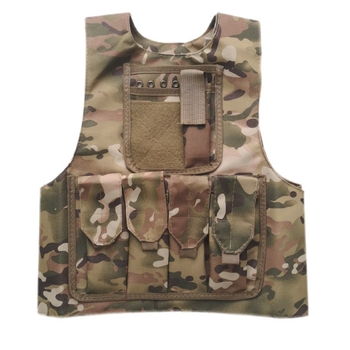 Dječja vanjska taktička veste za CS trening, maskirni uzorak, 600D tkanina, otporna na habanje, unisex, pogodna za trčanje, vožnju bicikla, borilačke vještine, planinarenje