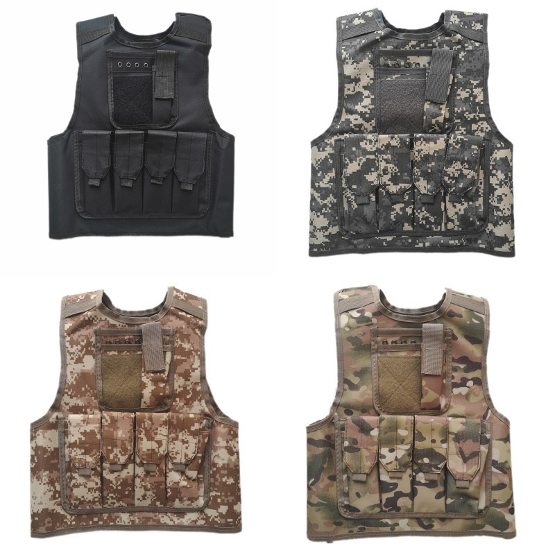 Dječja vanjska taktička veste za CS trening, maskirni uzorak, 600D tkanina, otporna na habanje, unisex, pogodna za trčanje, vožnju bicikla, borilačke vještine, planinarenje