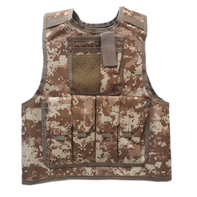 Dječja vanjska taktička veste za CS trening, maskirni uzorak, 600D tkanina, otporna na habanje, unisex, pogodna za trčanje, vožnju bicikla, borilačke vještine, planinarenje