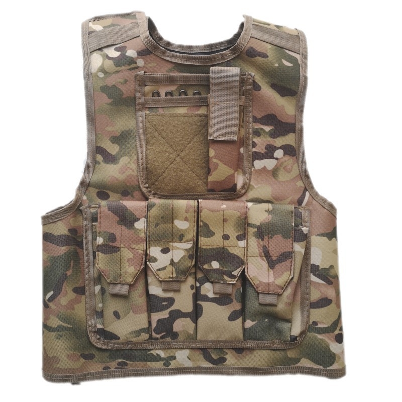 Dječja vanjska taktička veste za CS trening, maskirni uzorak, 600D tkanina, otporna na habanje, unisex, pogodna za trčanje, vožnju bicikla, borilačke vještine, planinarenje