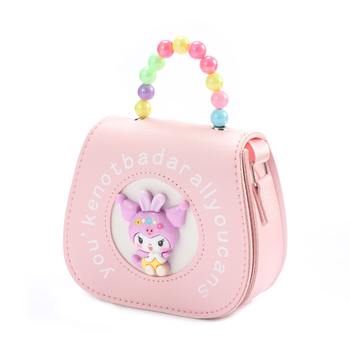 Kuromi portofel cu curea pentru fete, PU ultraușor, model cu desen anime, vârstă grădiniță, stil copilăresc și drăguț