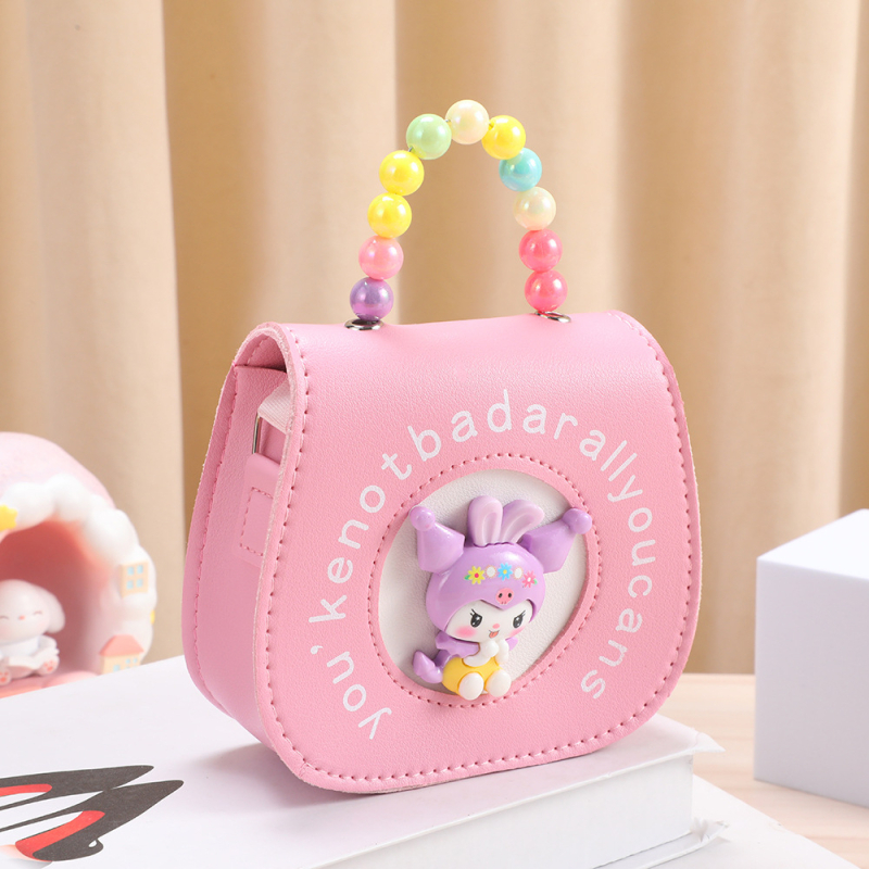 Kuromi portofel cu curea pentru fete, PU ultraușor, model cu desen anime, vârstă grădiniță, stil copilăresc și drăguț