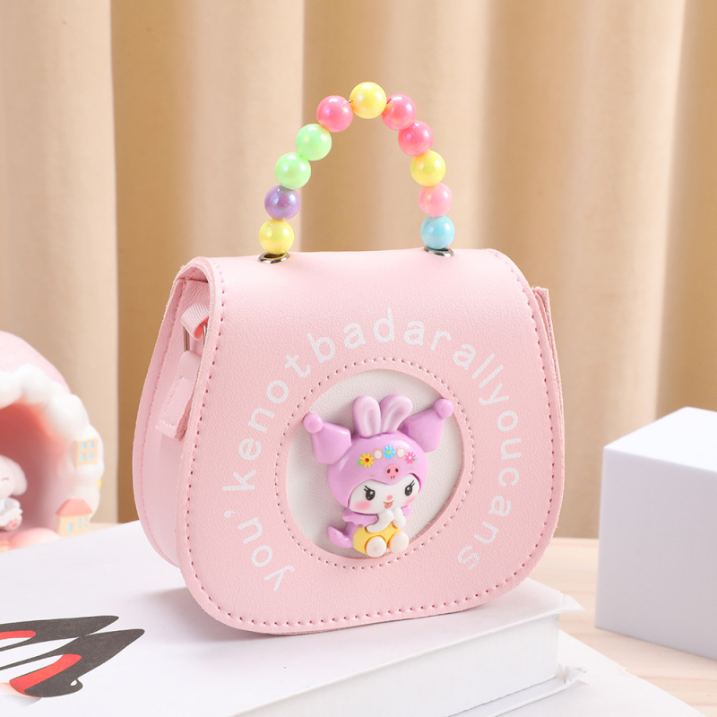 Kuromi portofel cu curea pentru fete, PU ultraușor, model cu desen anime, vârstă grădiniță, stil copilăresc și drăguț