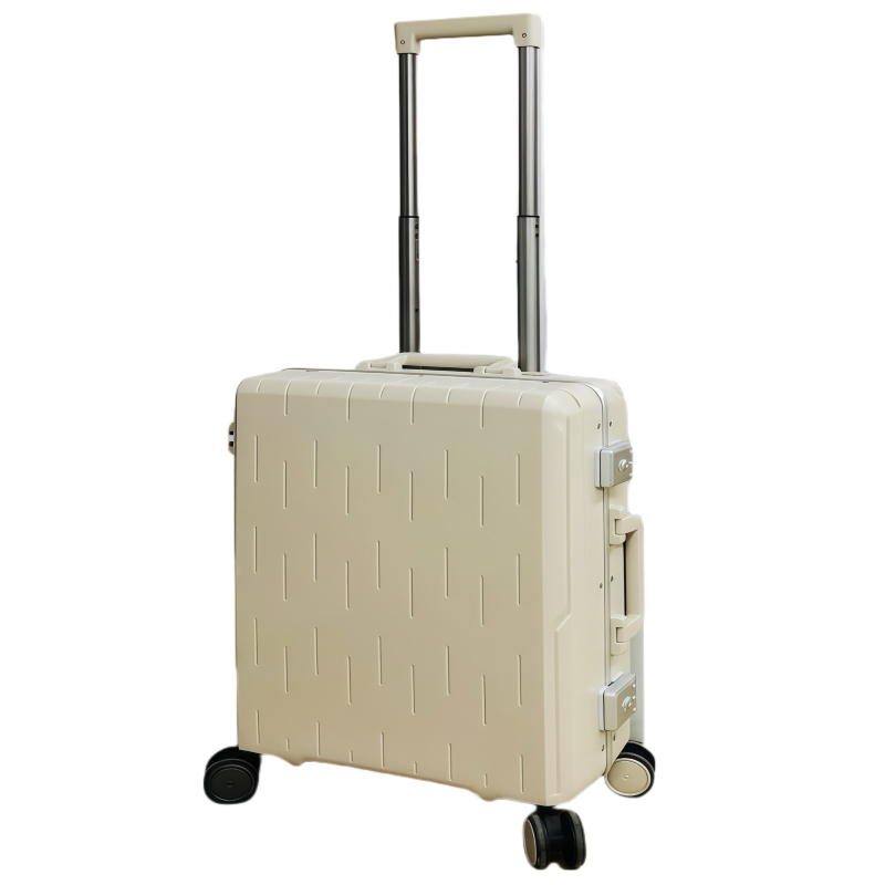 Prilagođeni PP kovčeg s aluminijskim okvirom, TSA brava, tiho okretni kotači, kapacitet 20–35 L