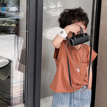 Dječja crossbody torba, PU materijal, ručno šivana, za djecu u predšolskoj dobi, zapadni stil