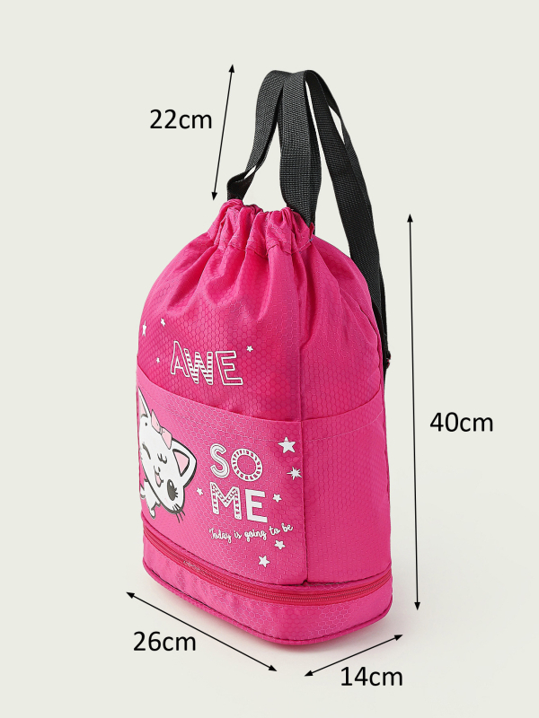 Geantă de baie pentru copii cu separare uscat‑umed, rucsac impermeabil din Oxford, cu model anime desene animate, stil street