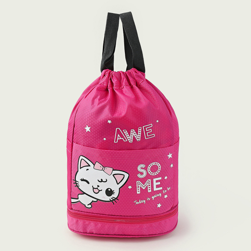 Geantă de baie pentru copii cu separare uscat‑umed, rucsac impermeabil din Oxford, cu model anime desene animate, stil street