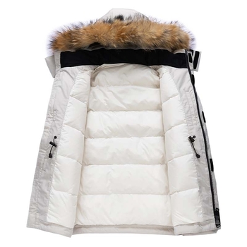 Muški down parka s punom od bijelog patka, 650 punila, vodootporna, otporna na vjetar, maskirni uzorak