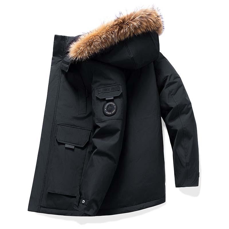 Muški down parka s punom od bijelog patka, 650 punila, vodootporna, otporna na vjetar, maskirni uzorak