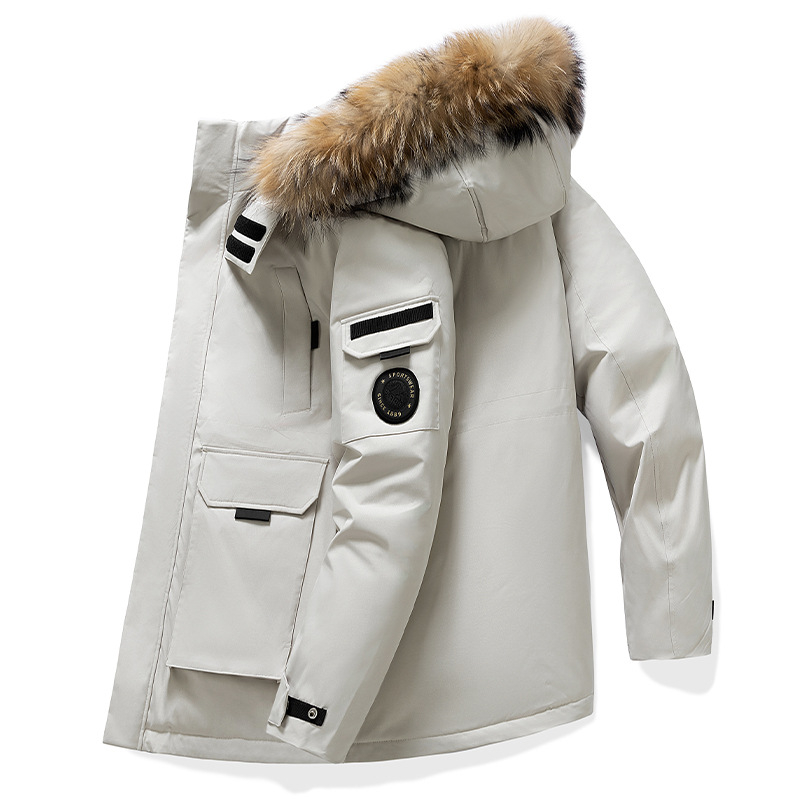 Muški down parka s punom od bijelog patka, 650 punila, vodootporna, otporna na vjetar, maskirni uzorak