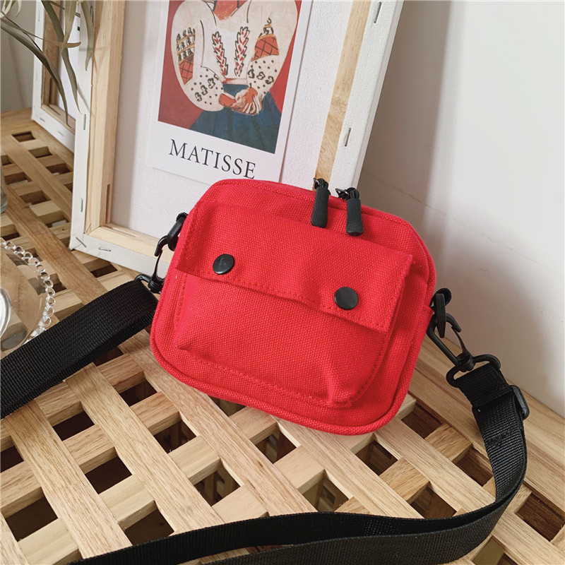 Dječja platnena crossbody torba, unisex, prozračna, podstava od sintetičke kože, jednobojna boja, za svakodnevnu upotrebu, za osnovnu školu, moderan stil