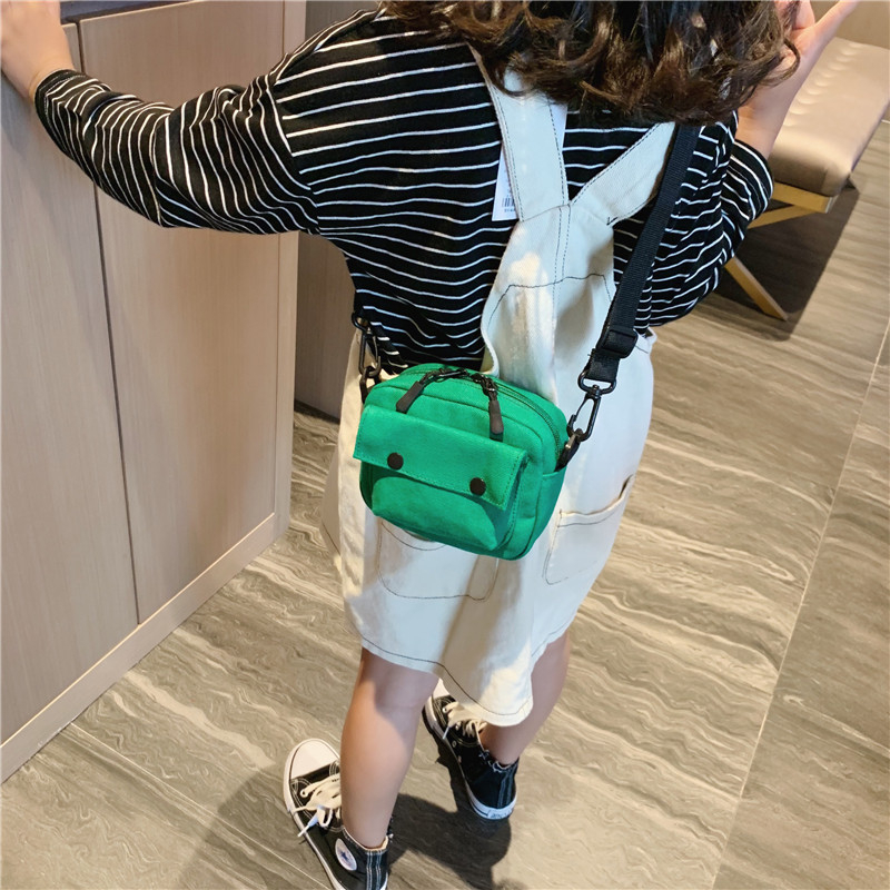 Dječja platnena crossbody torba, unisex, prozračna, podstava od sintetičke kože, jednobojna boja, za svakodnevnu upotrebu, za osnovnu školu, moderan stil